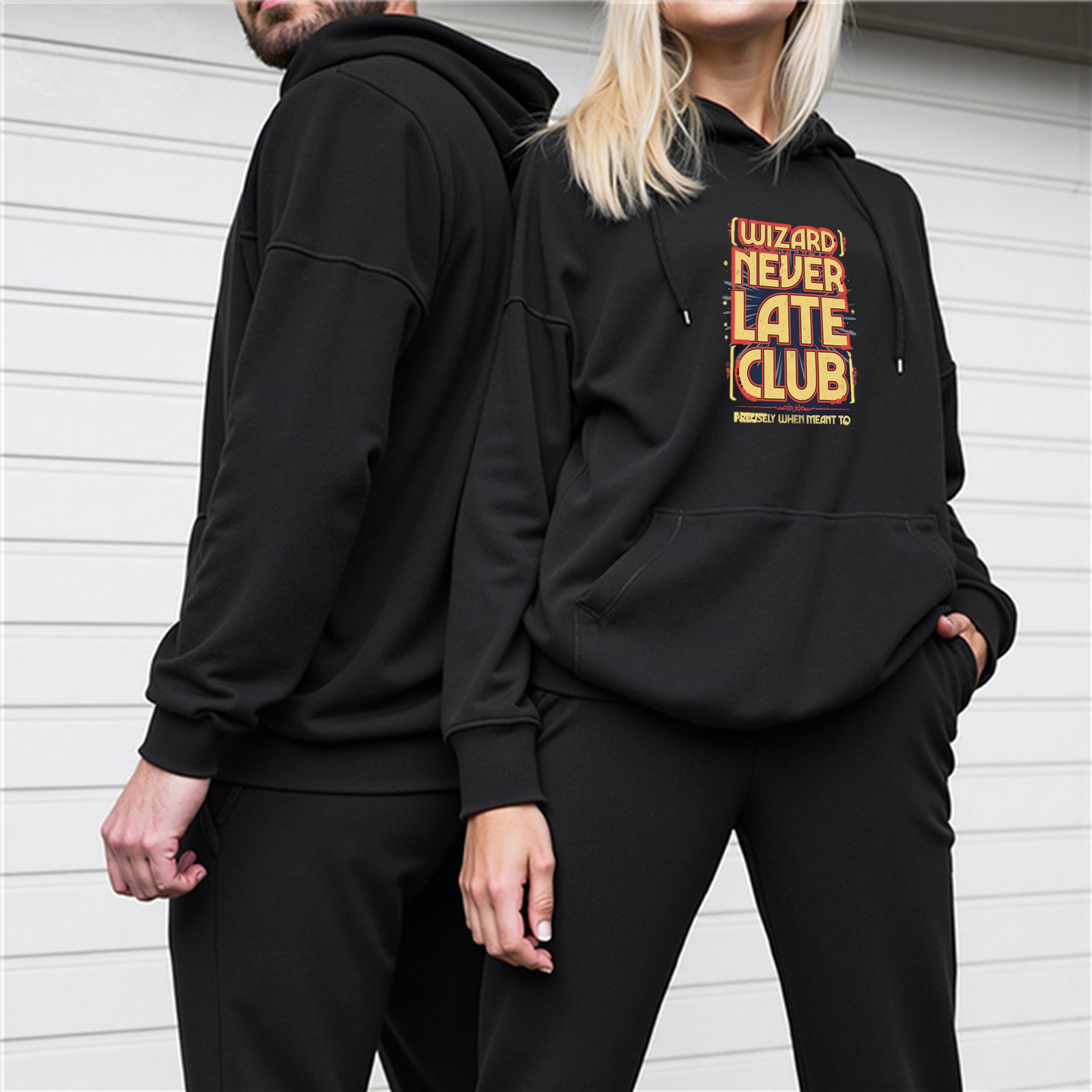 Wizard Never Late Club Graphic Black Hoodie