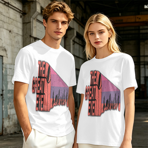 Olive T-Shirt with The Great Eye Sunset Graphic Print