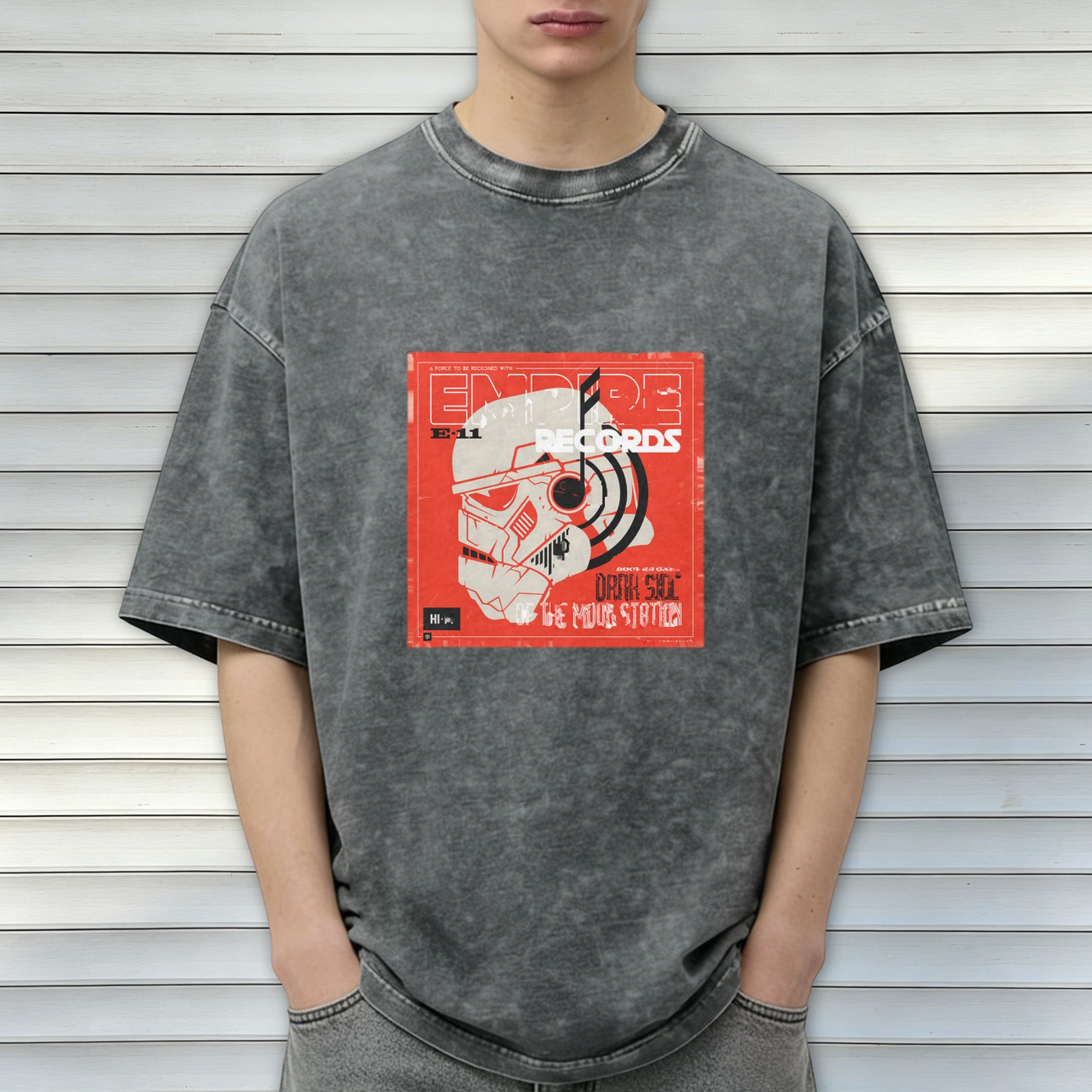 Star Wars Imperial Records Vintage Wash Graphic T-Shirt - Dark Side Music Station Design