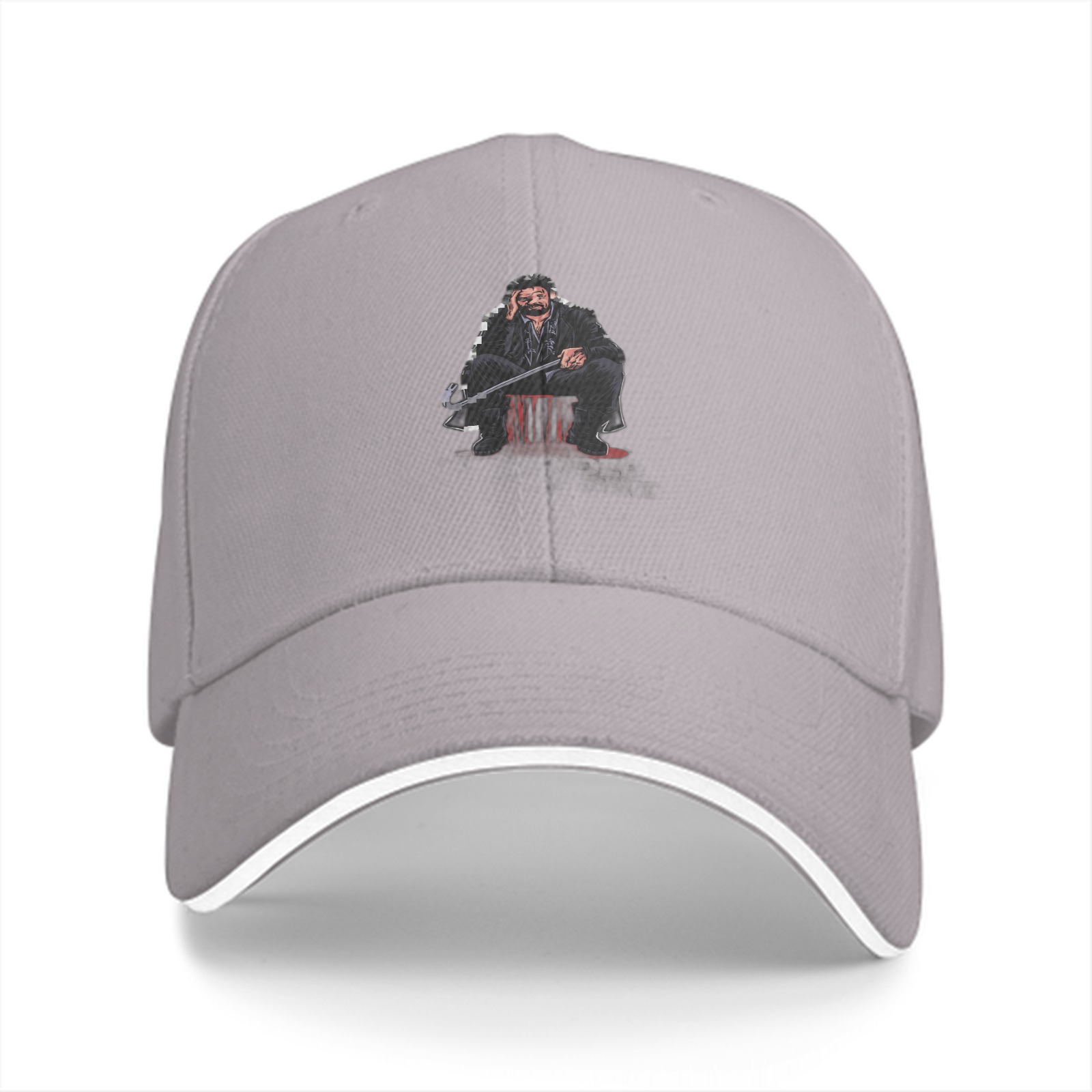 Black Baseball Cap With Sitting Grim Reaper Graphic
