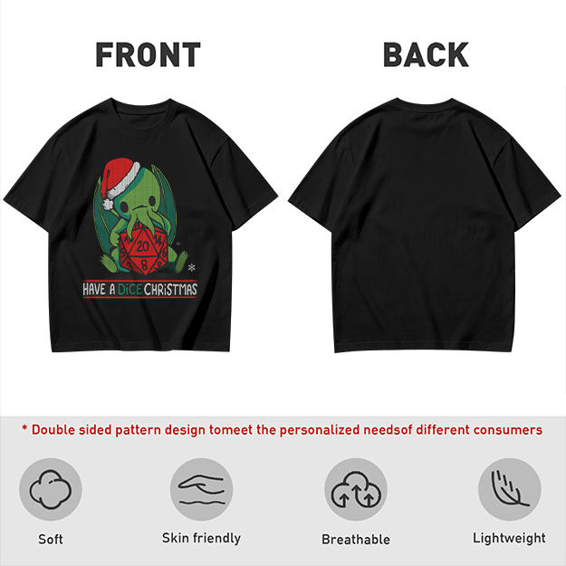 Have a Dice Christmas Cute Cthulhu Santa T-Shirt