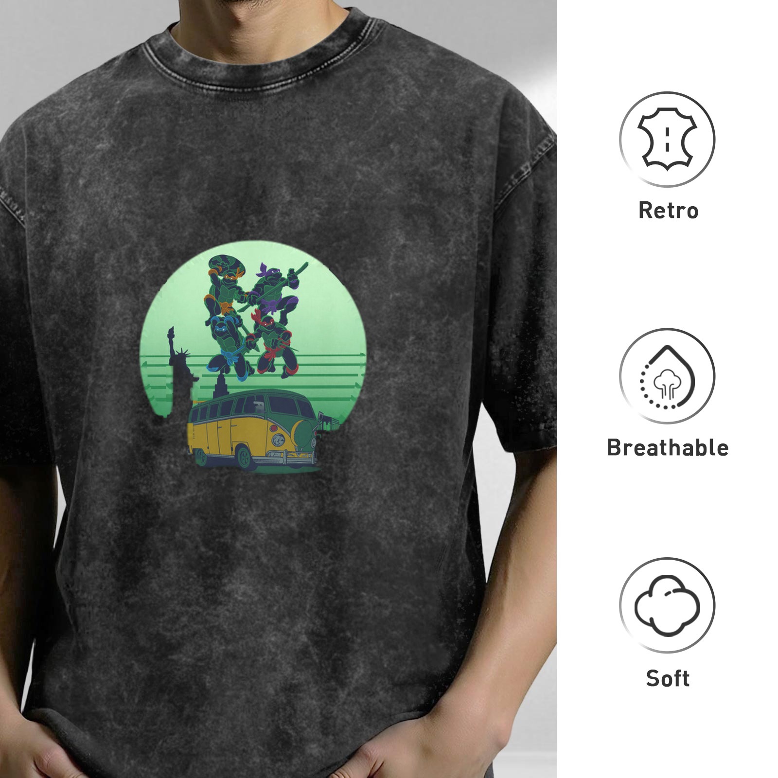 Teenage Mutant Ninja Turtles Graphic Stonewashed T-Shirt