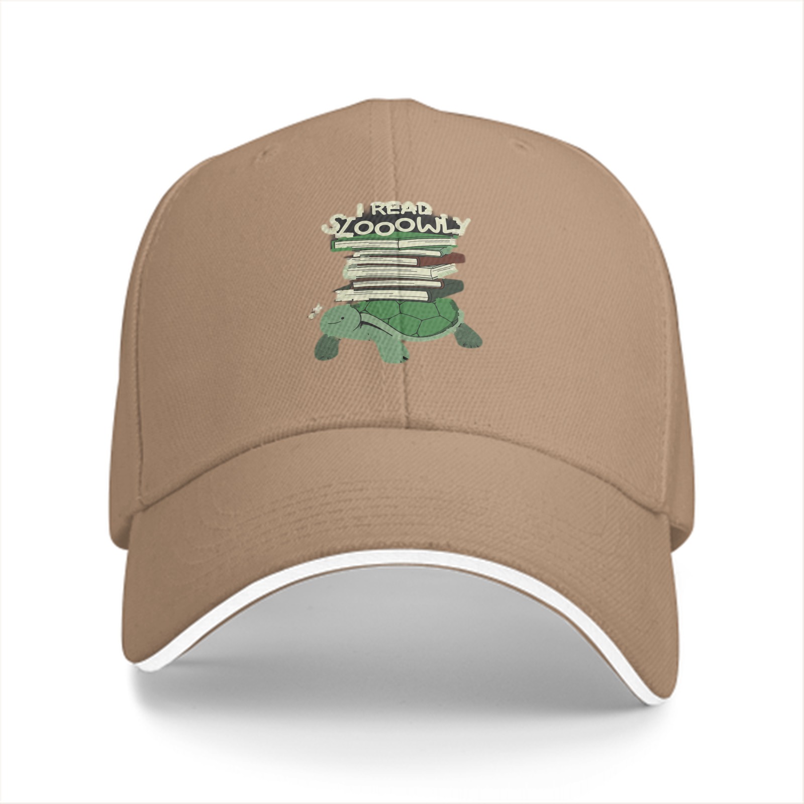 I Read Slowly Turtle With Books Graphic Baseball Cap
