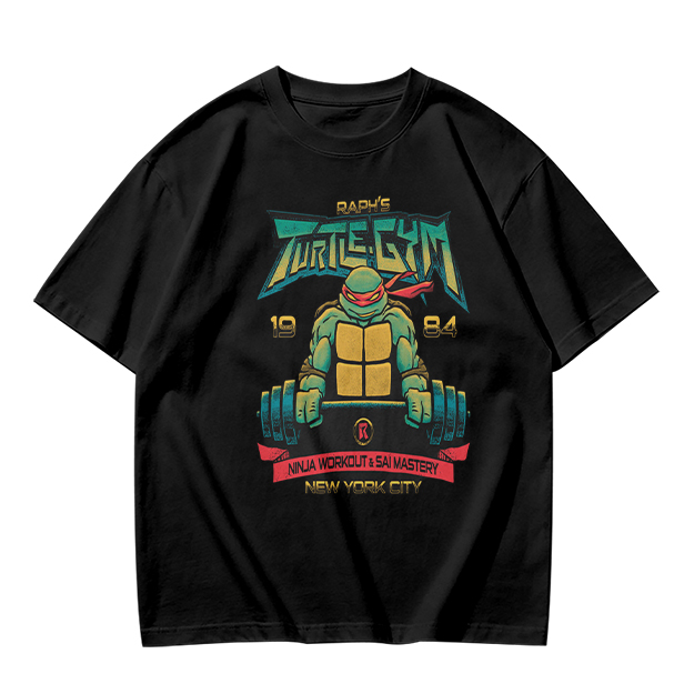 Olive T-shirt with Teenage Mutant Ninja Turtle Gym Print