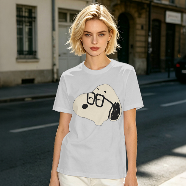 Olive T-Shirt With Snoopy Wearing Glasses Graphic