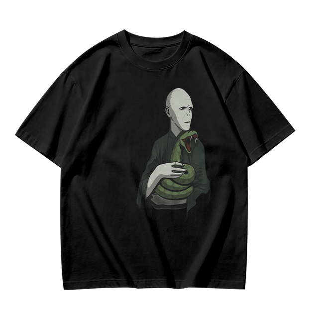 Olive T-shirt with Voldemort and Nagini Graphic Print