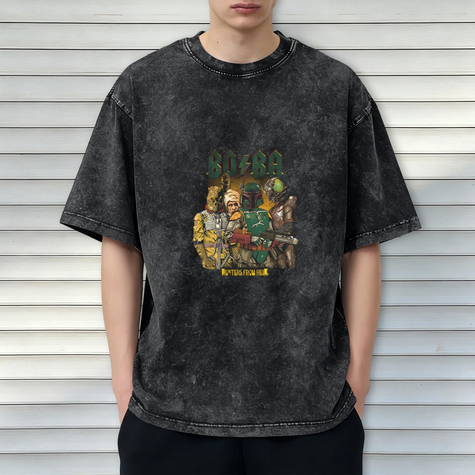 Star Wars Boba Fett Bounty Hunters Vintage Wash Graphic T-Shirt