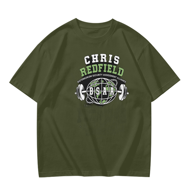 Chris Redfield BSAA Globe Barbell Graphic T-Shirt