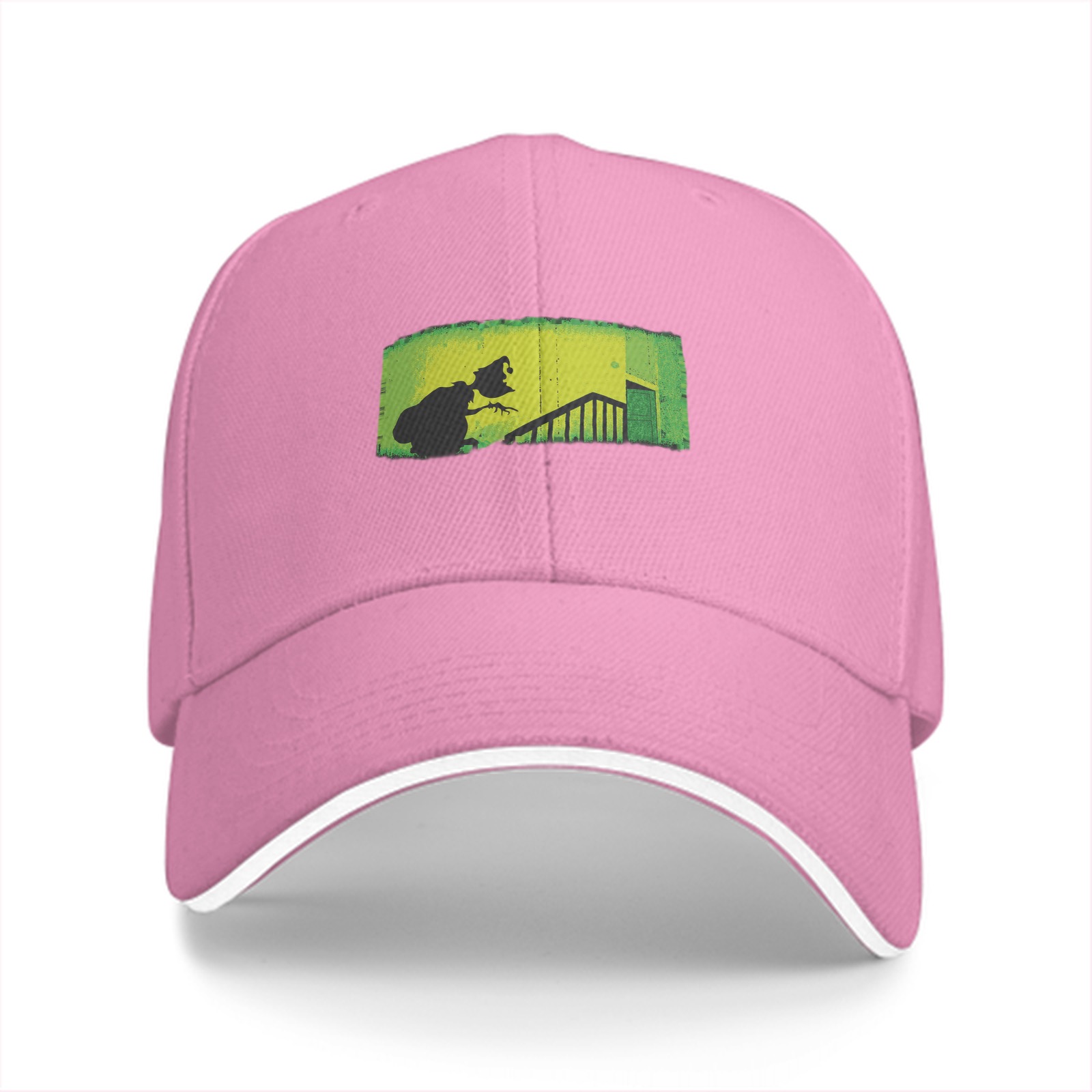 Baseball Cap with Grinch Stealing Christmas Silhouette Art