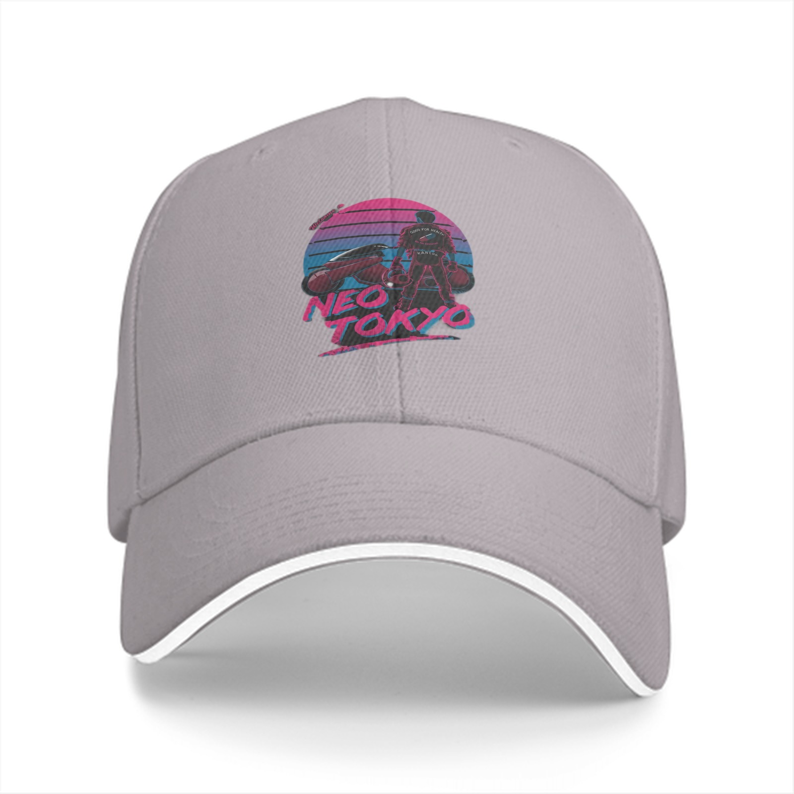 Neo Tokyo Synthwave Graphic Black Baseball Cap