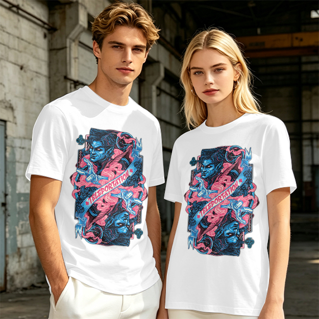 Olive Graphic Tee With Teleportation Demon Artwork