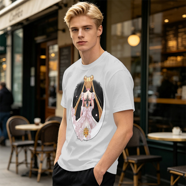 Olive T-shirt with Princess Serenity Back Print
