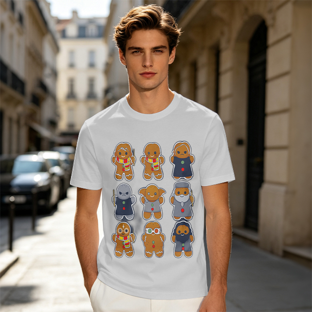 Olive T-Shirt With Harry Potter Themed Gingerbread Characters Print