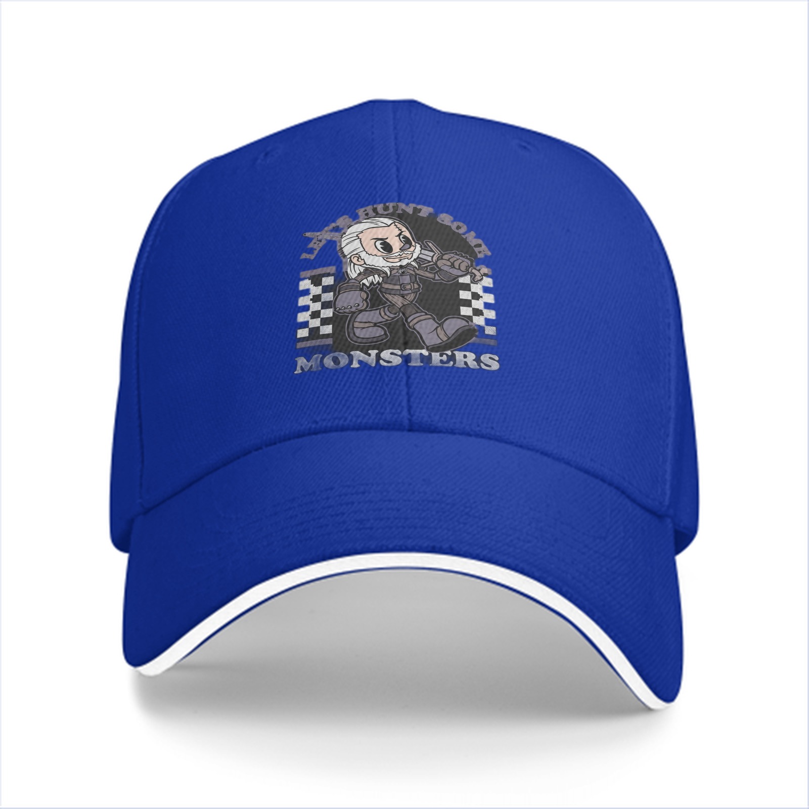 Black baseball cap with chibi witcher monster hunt graphic