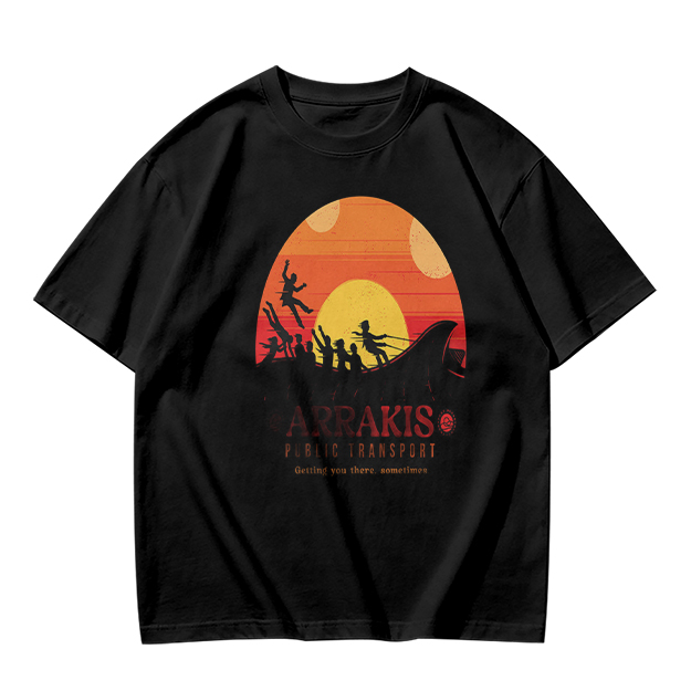 Arrakis Public Transport Sandworm Sunset Silhouette T-Shirt