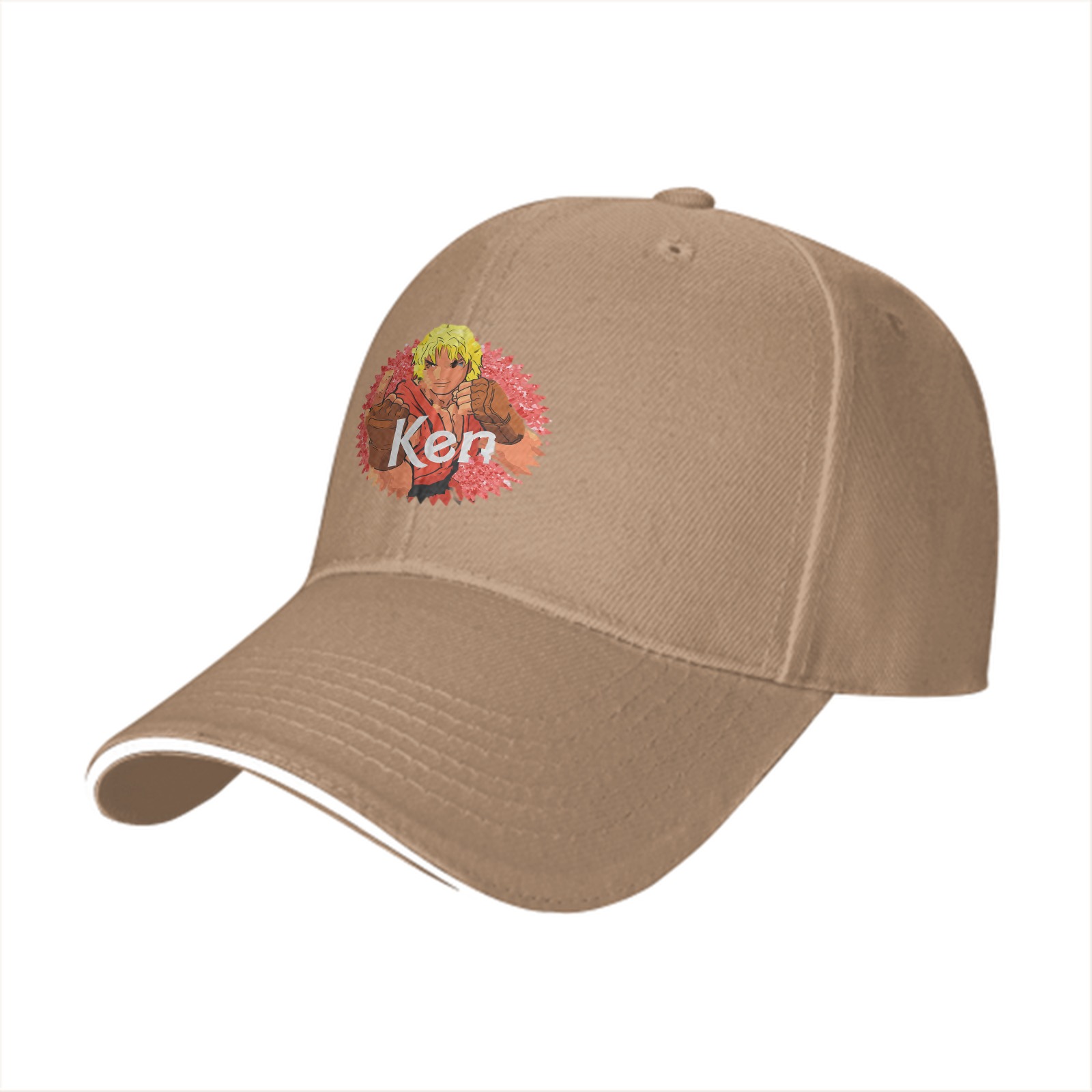 Black Baseball Cap Featuring Street Fighter Ken Design