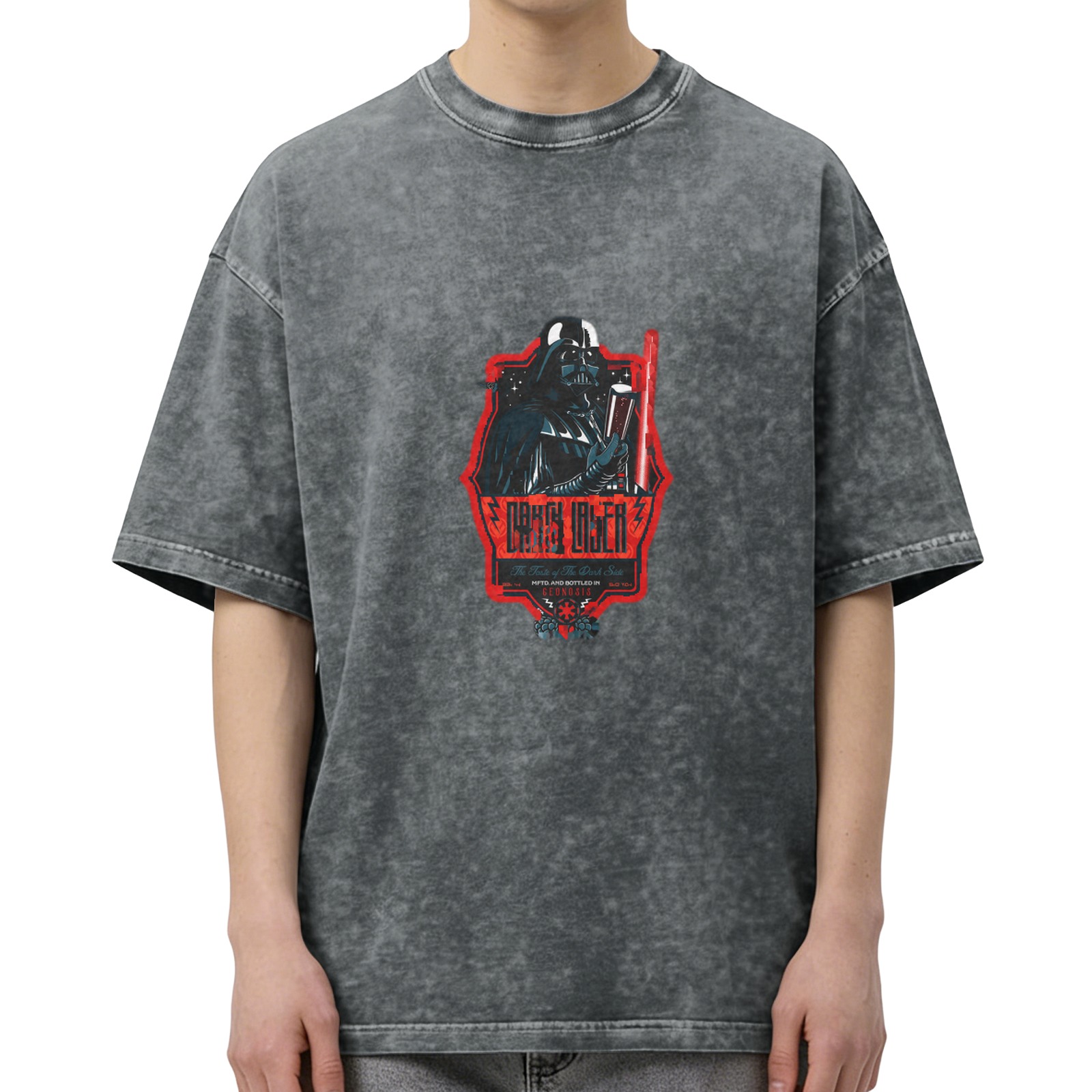 Darth Vader Graphic Dark Wash Cotton T-Shirt