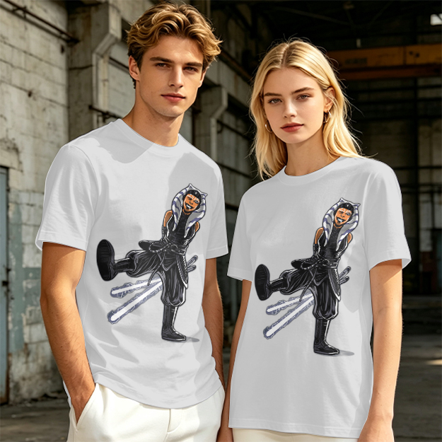 Olive T-Shirt Featuring Ahsoka Tano With Lightsabers