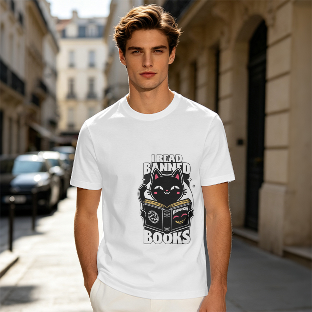 I Read Banned Books Black Cat Graphic T-Shirt