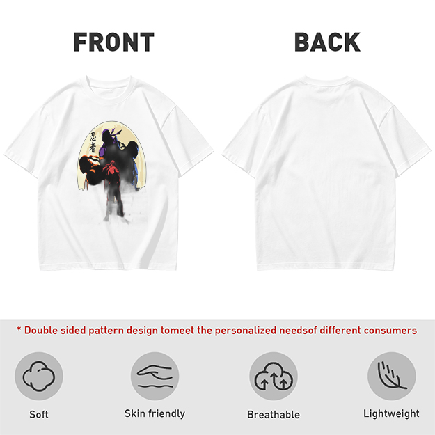 Olive T-shirt with Ninja Silhouette Graphic Design