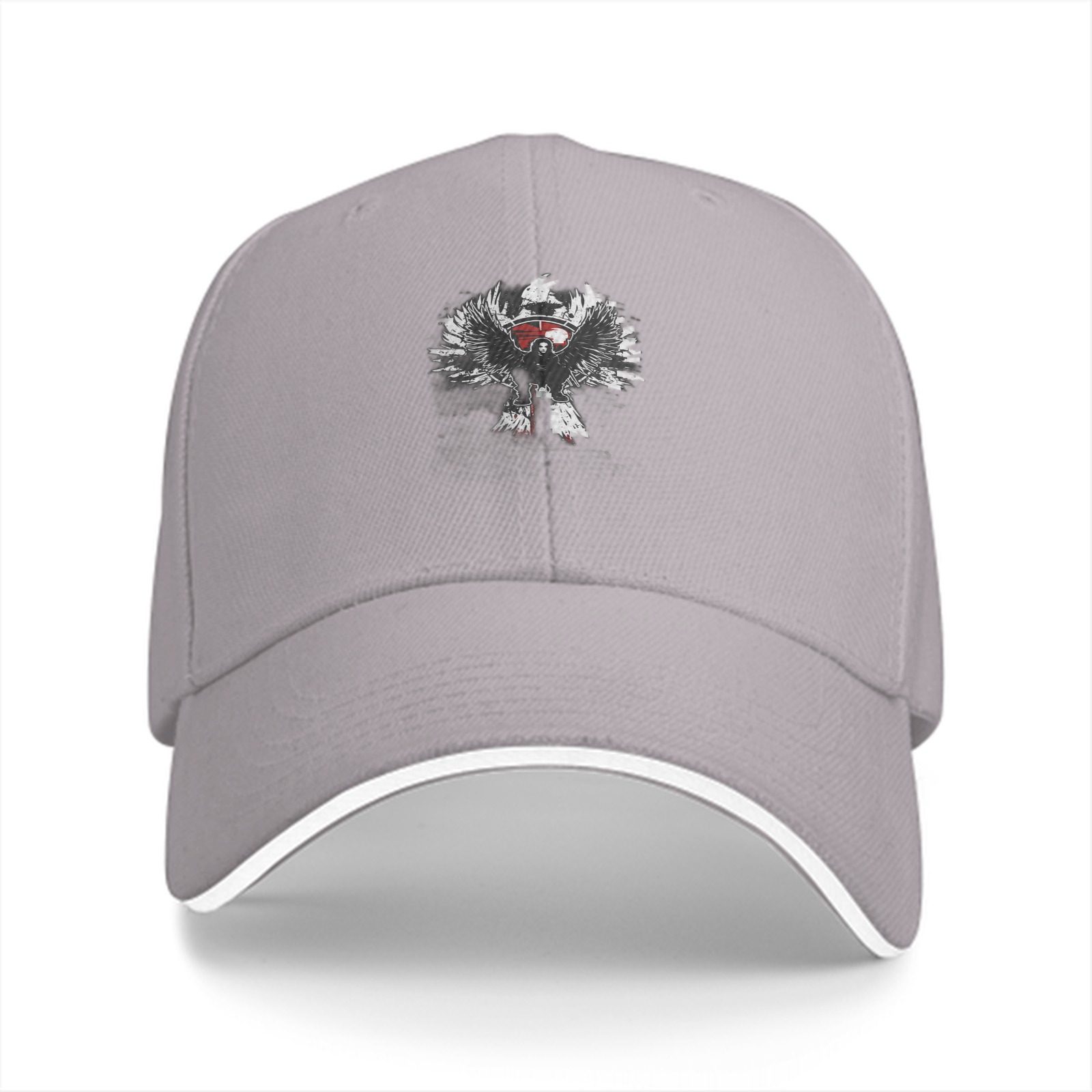 Black Baseball Cap With Spread Winged Eagle Graphic Design