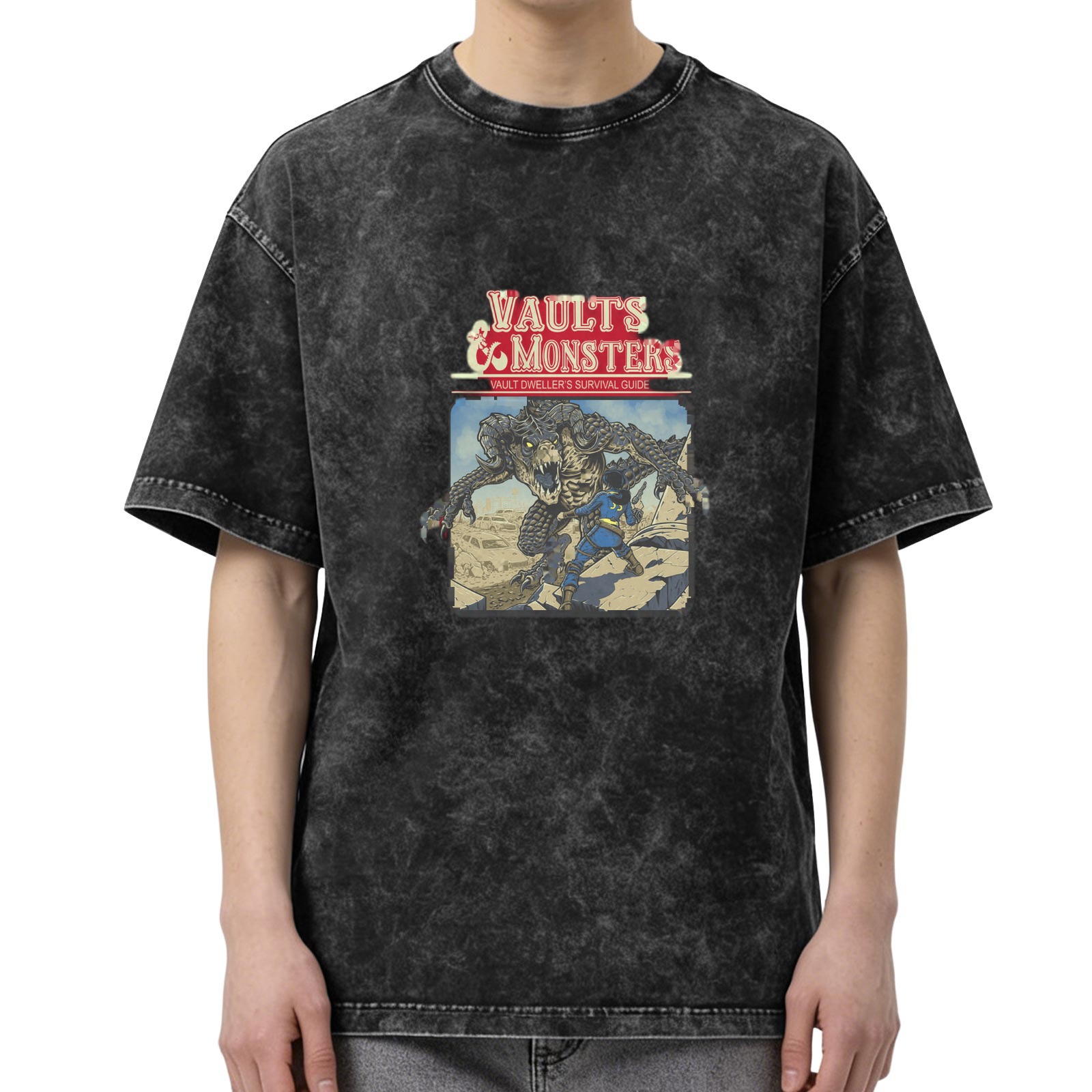 Fallout 'Vaults & Monsters' Acid Wash Oversized T-Shirt