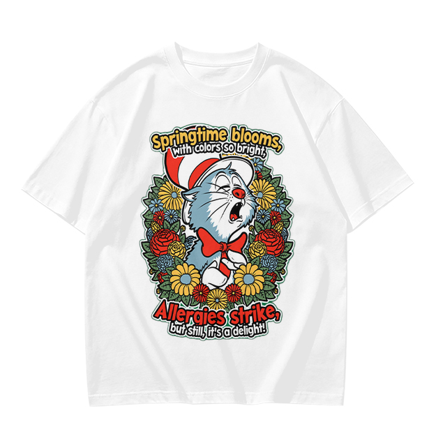 Springtime Allergies Cat Graphic T-Shirt