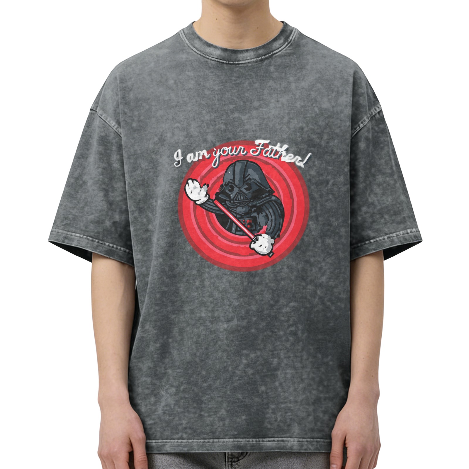 Washed black graphic t-shirt with Darth Vader 'I am your Father' print