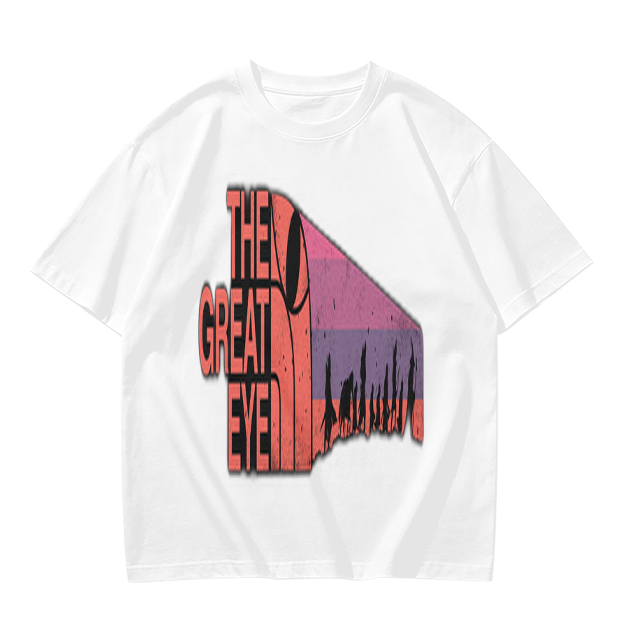 Olive T-Shirt with The Great Eye Sunset Graphic Print