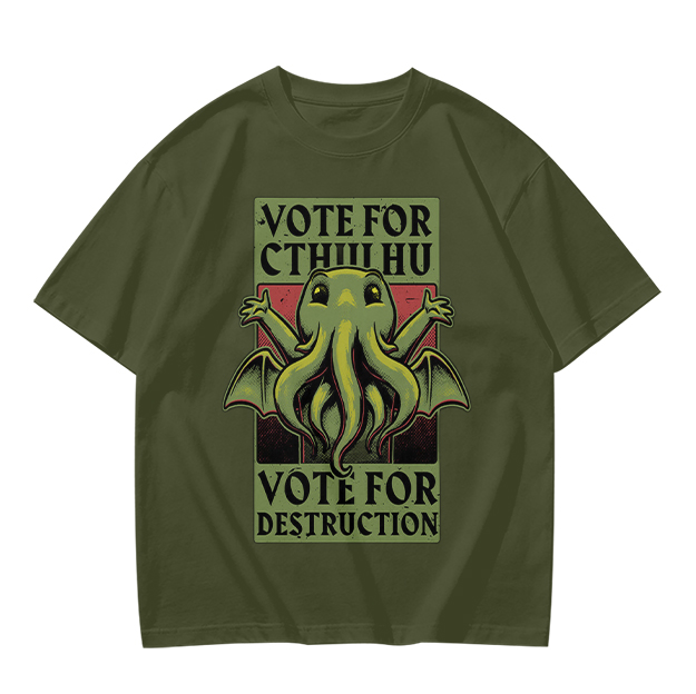 Vote For Cthulhu Funny Graphic T-Shirt Design