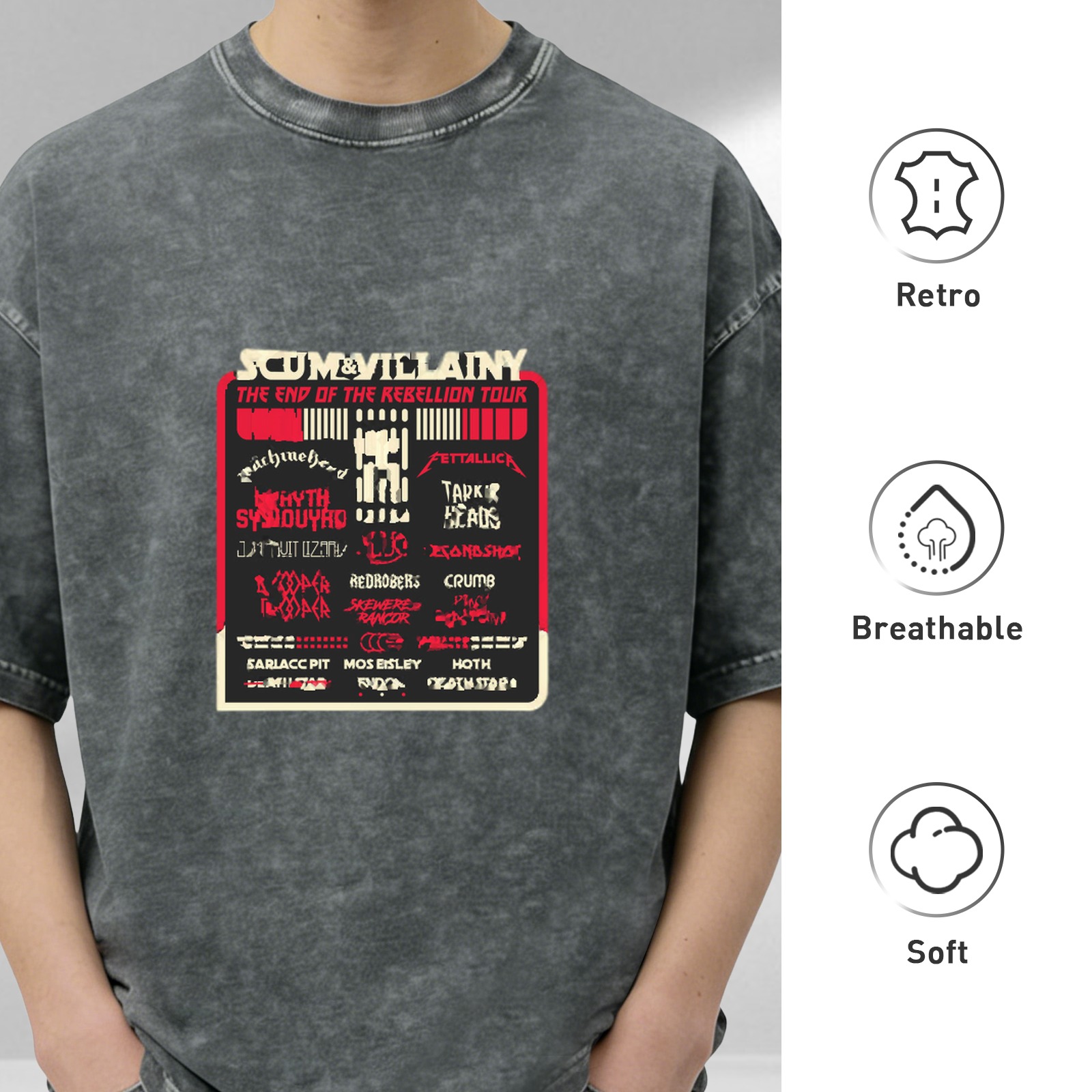 Scum & Villainy End of the Rebellion Tour Graphic Oversized T-Shirt