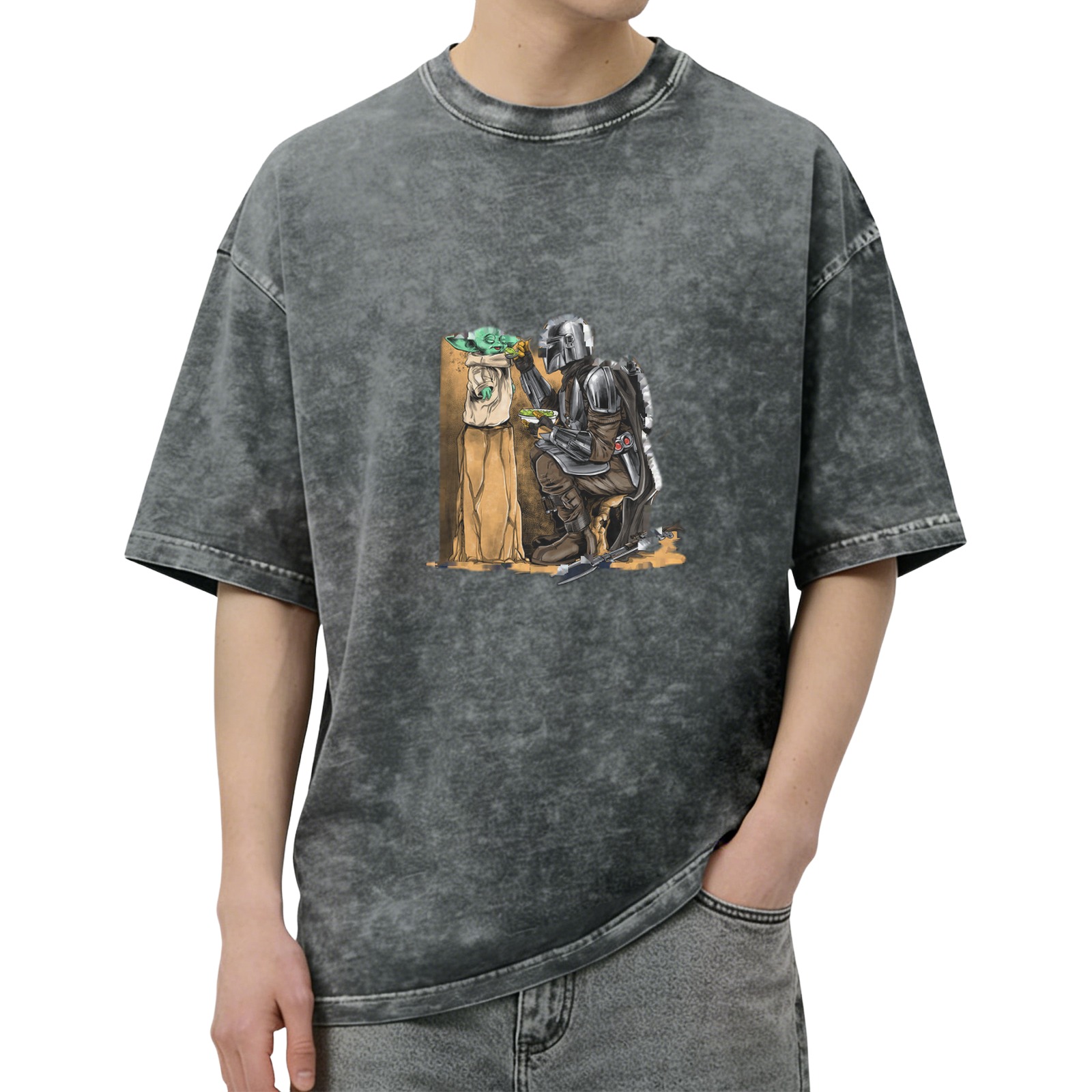 Star Wars The Mandalorian & Grogu Graphic Vintage Wash T-shirt