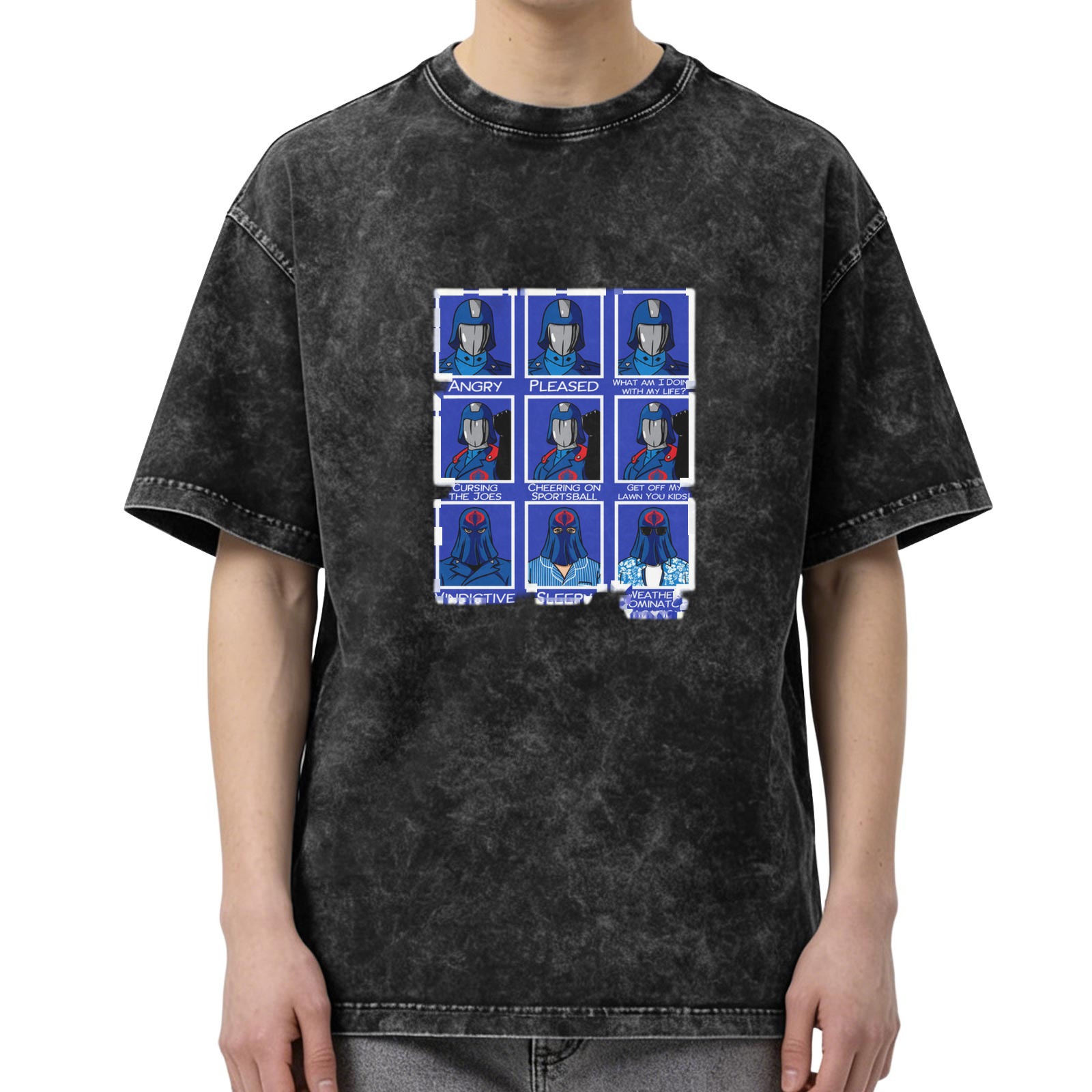 Cobra Commander Emotion Grid Vintage Wash Graphic T-Shirt