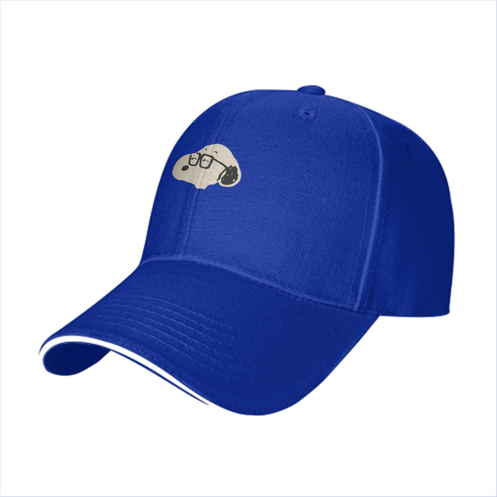 Black Baseball Cap With Snoopy Wearing Glasses Graphic
