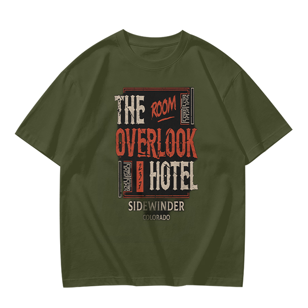 Olive t-shirt with Overlook Hotel Themed Graphic Print
