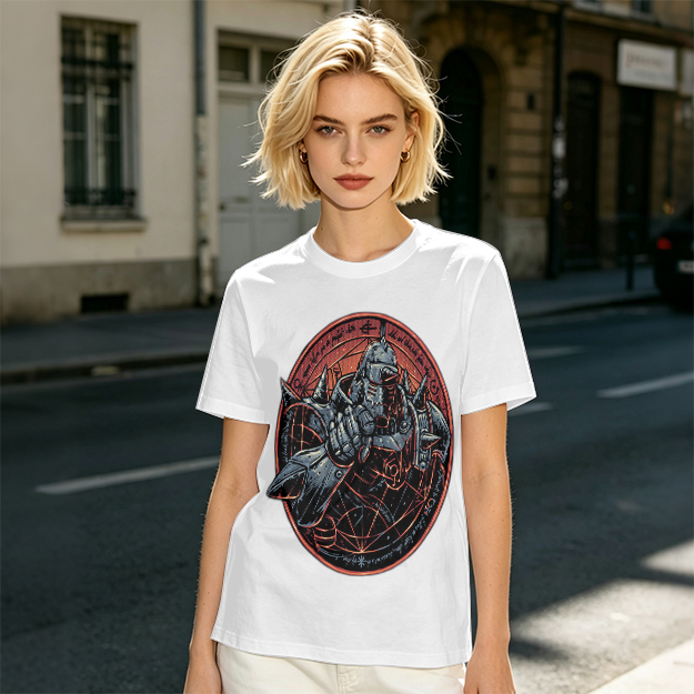 Olive T-Shirt Featuring Alphonse Elric Fullmetal Alchemist Artwork