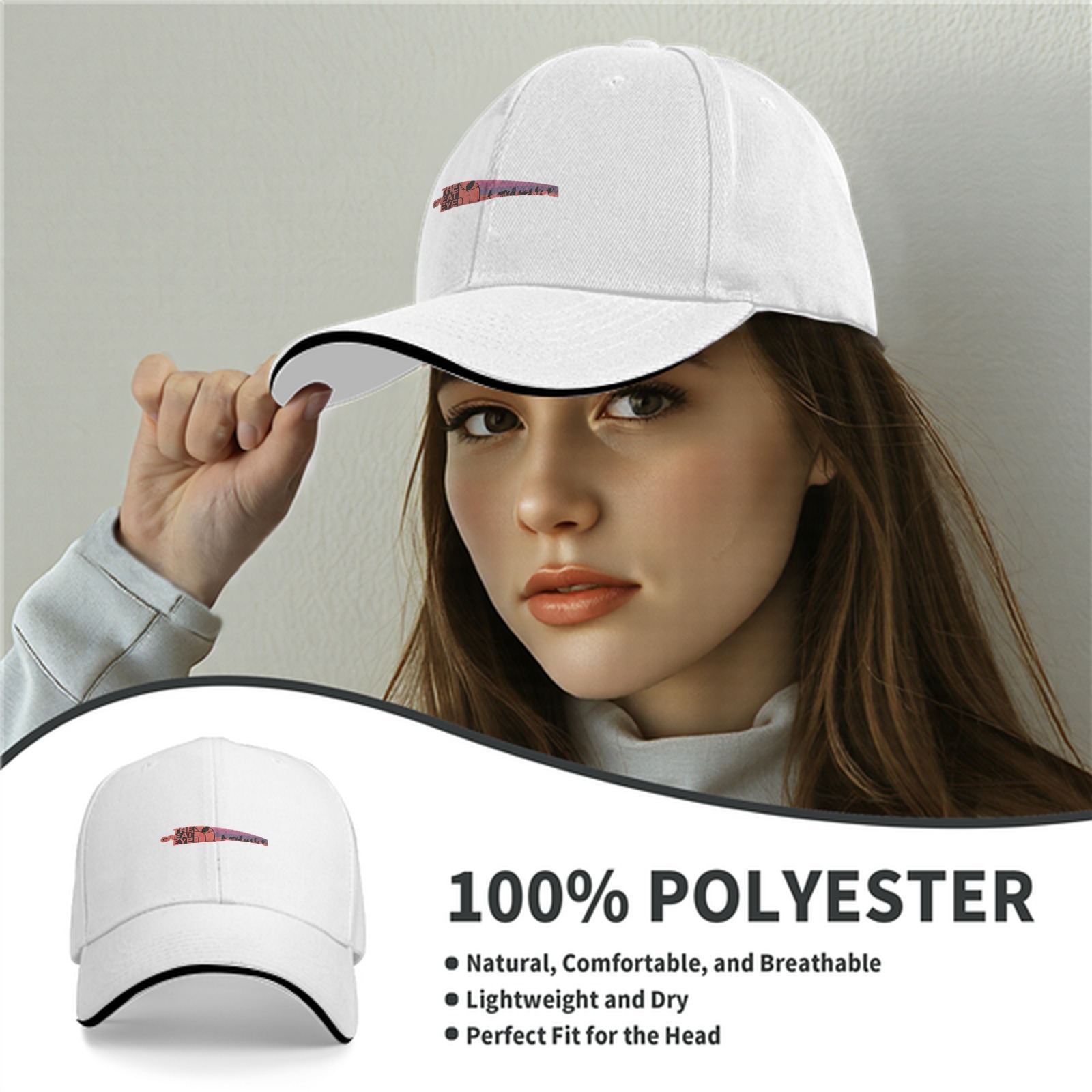 Black Baseball Cap With The Great Eye Graphic Print