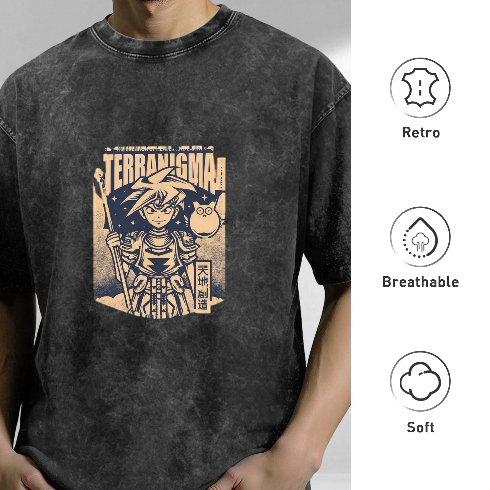 Terranigma Anime Graphic Vintage Wash T-Shirt