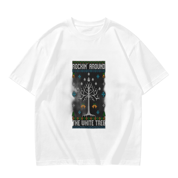 Rockin Around The White Tree Ugly Christmas T-Shirt