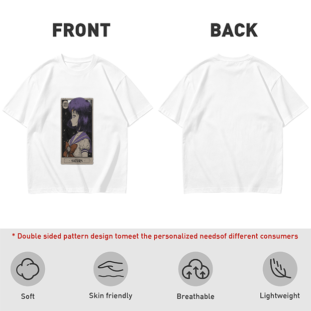 Olive T-Shirt with Sailor Saturn Anime Tarot Print