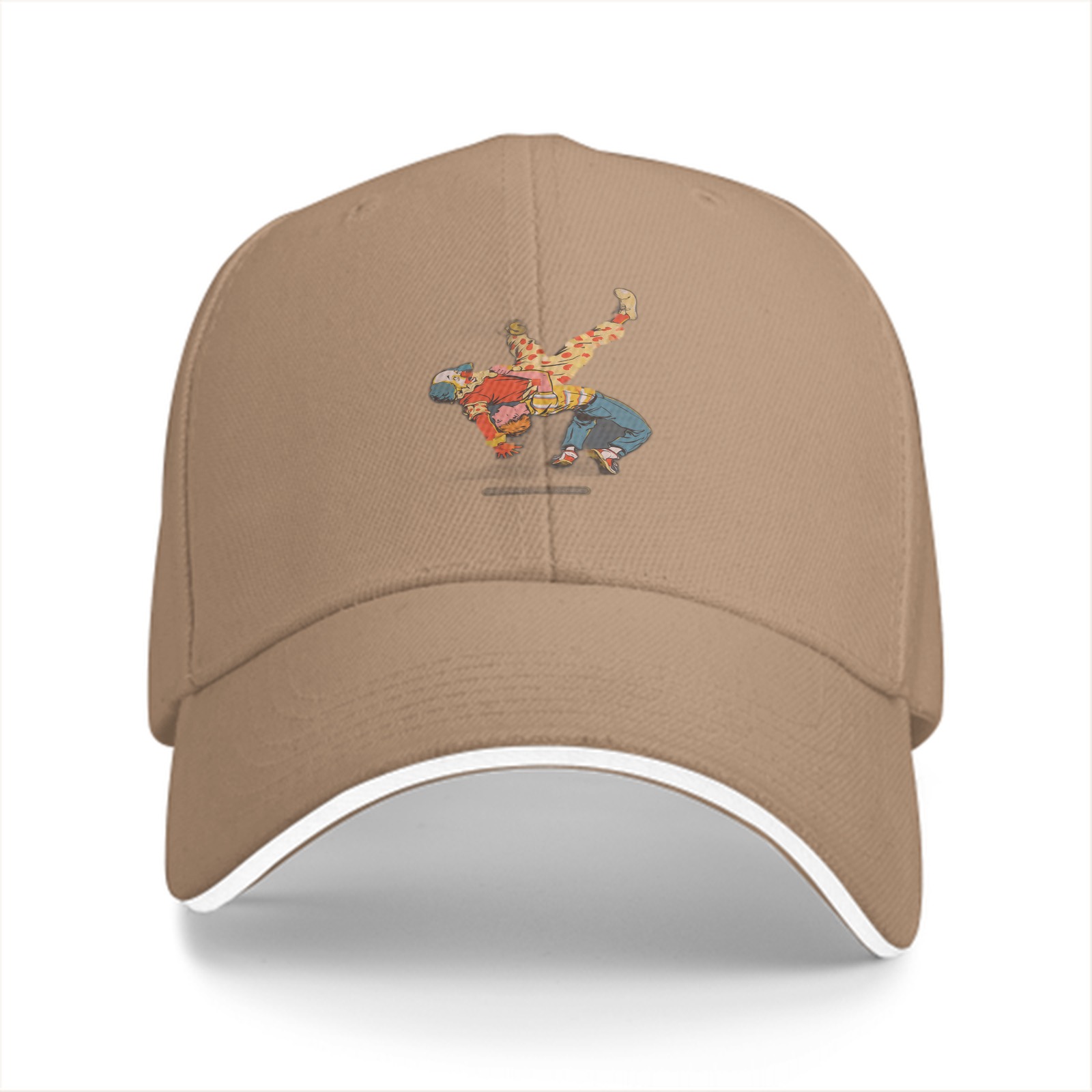 Black Baseball Cap With Breakdancing Graphic Print
