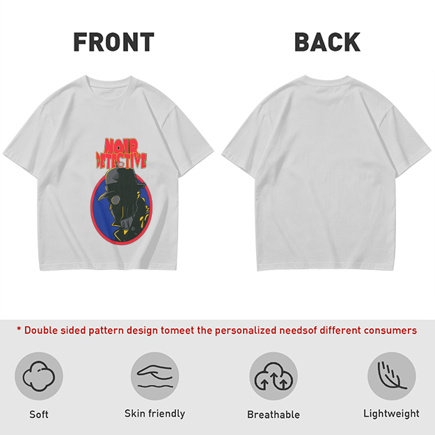 Noir Detective Graphic Olive T-Shirt for Casual Wear
