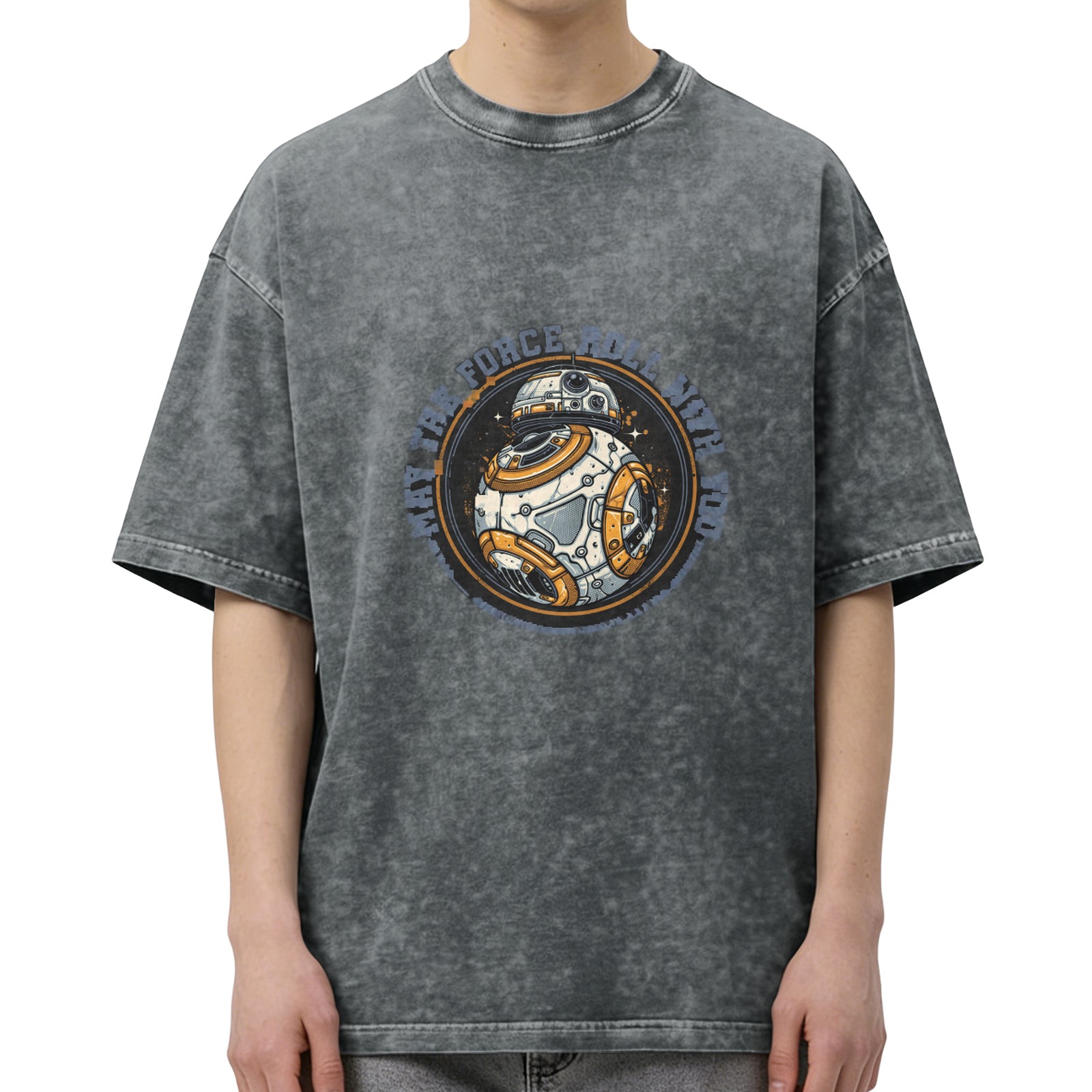 Star Wars BB-8 Droid Graphic Acid Wash Cotton T-Shirt