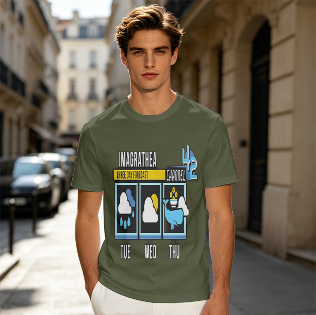 Magrathea Channel 42 Three Day Forecast Graphic T-Shirt Design