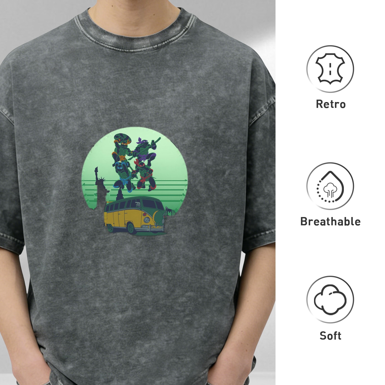 Teenage Mutant Ninja Turtles Graphic Stonewashed T-Shirt