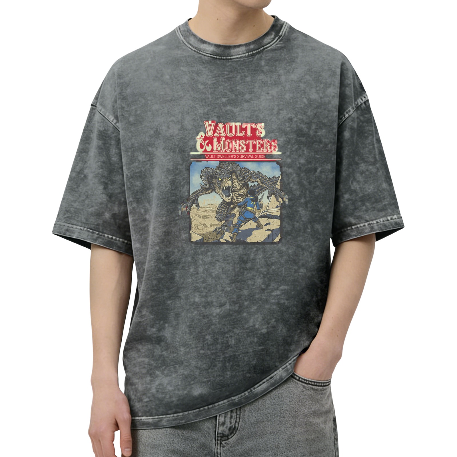 Fallout 'Vaults & Monsters' Acid Wash Oversized T-Shirt