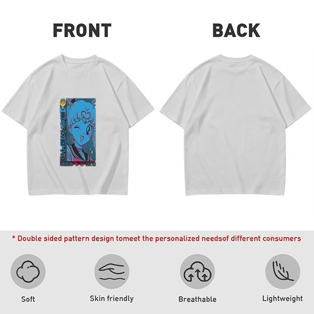 Olive anime graphic t-shirt with magical girl character print