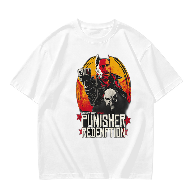 Olive Green Punisher Redemption Graphic T-Shirt
