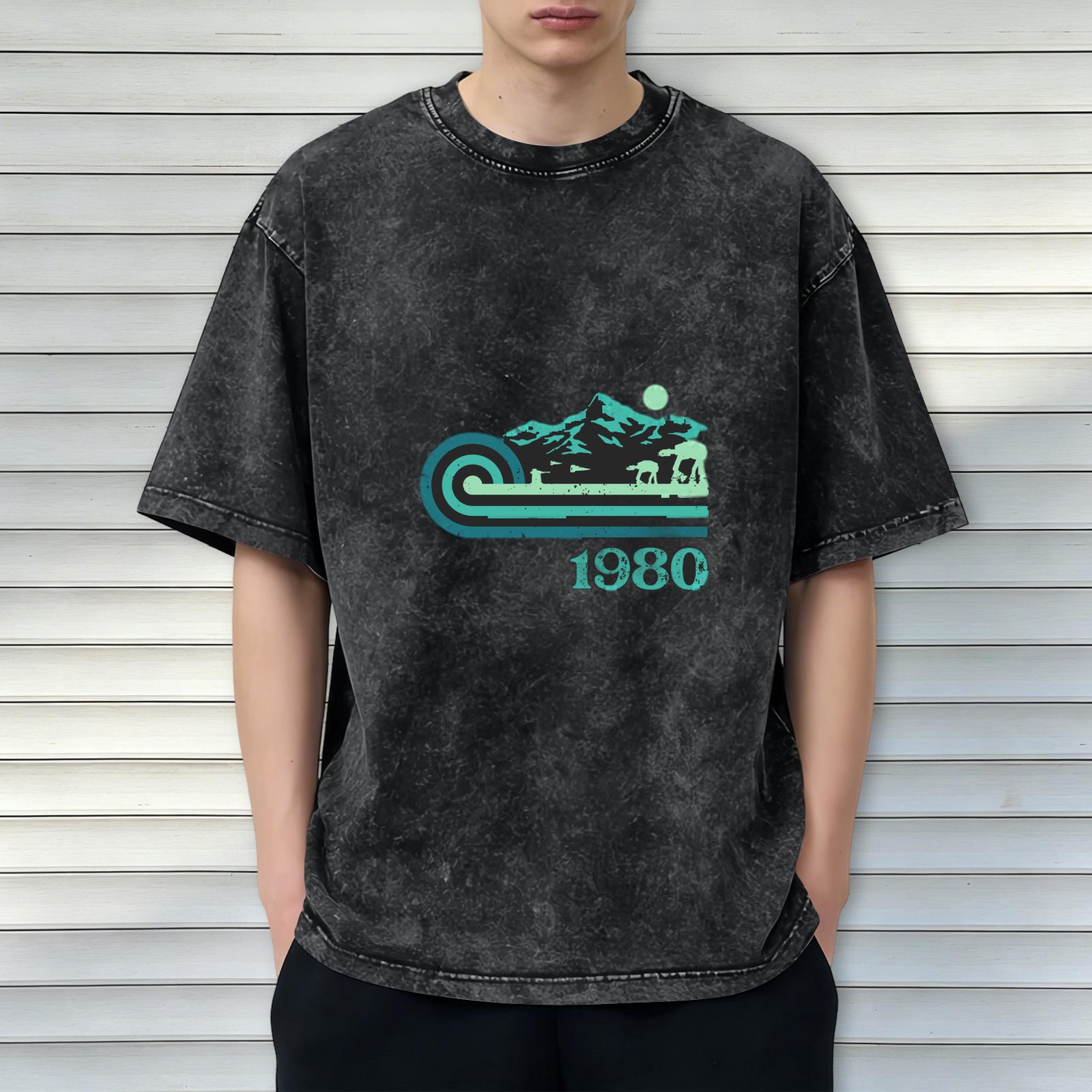 1980 Star Wars Hoth Scene Stonewashed Oversized T-Shirt