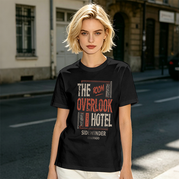 Olive t-shirt with Overlook Hotel Themed Graphic Print